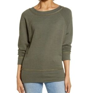 Caslon Pullover Top Athletic Goblincore Casual Layer Hike Womens XS Cotton Olive